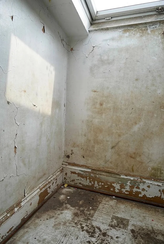 French country bathroom before renovation empty room