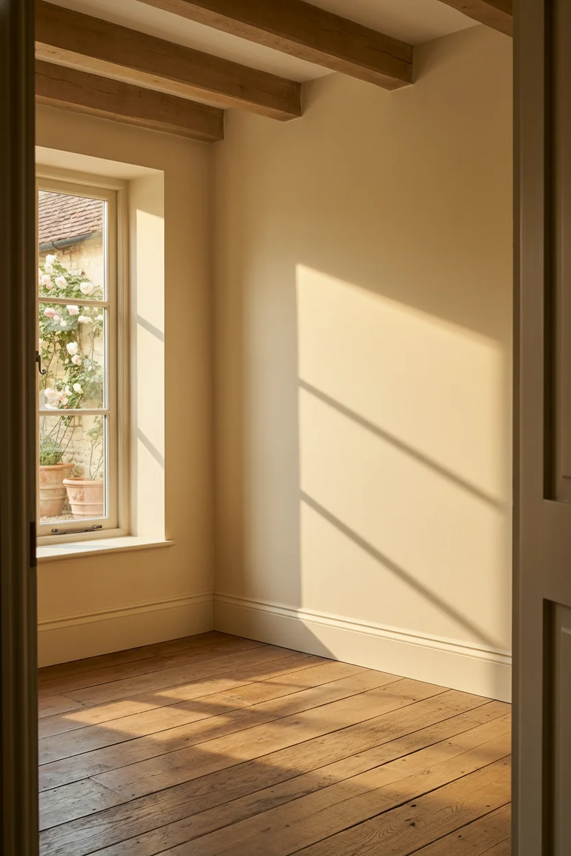 French Country Bathroom before renovation empty room