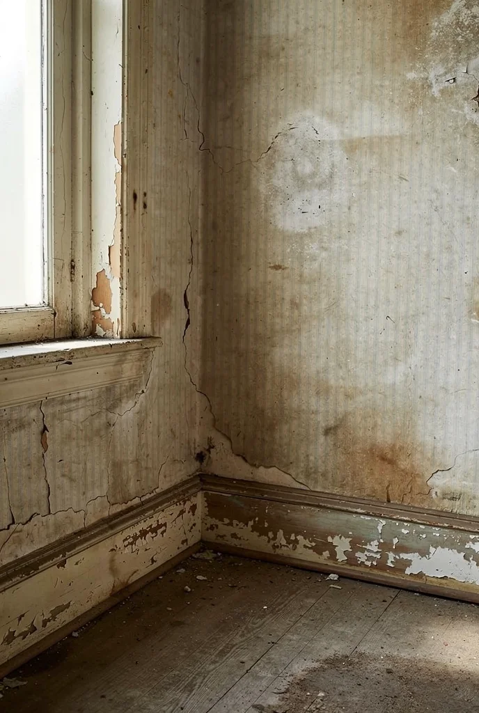 French country bathroom before renovation empty room