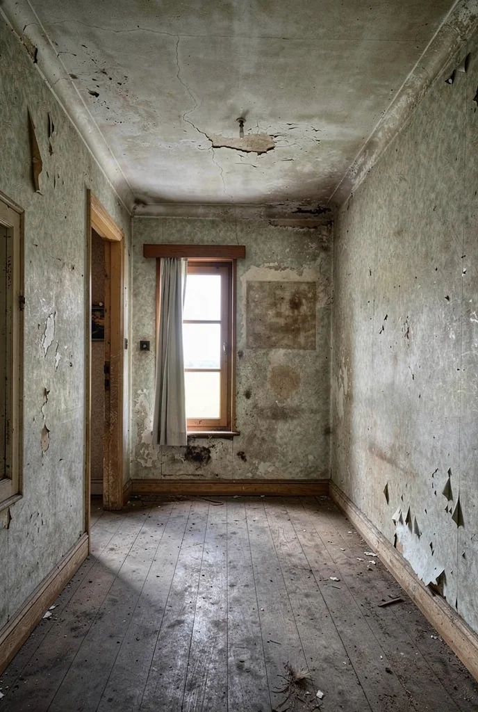 French Country Bathroom before renovation empty room