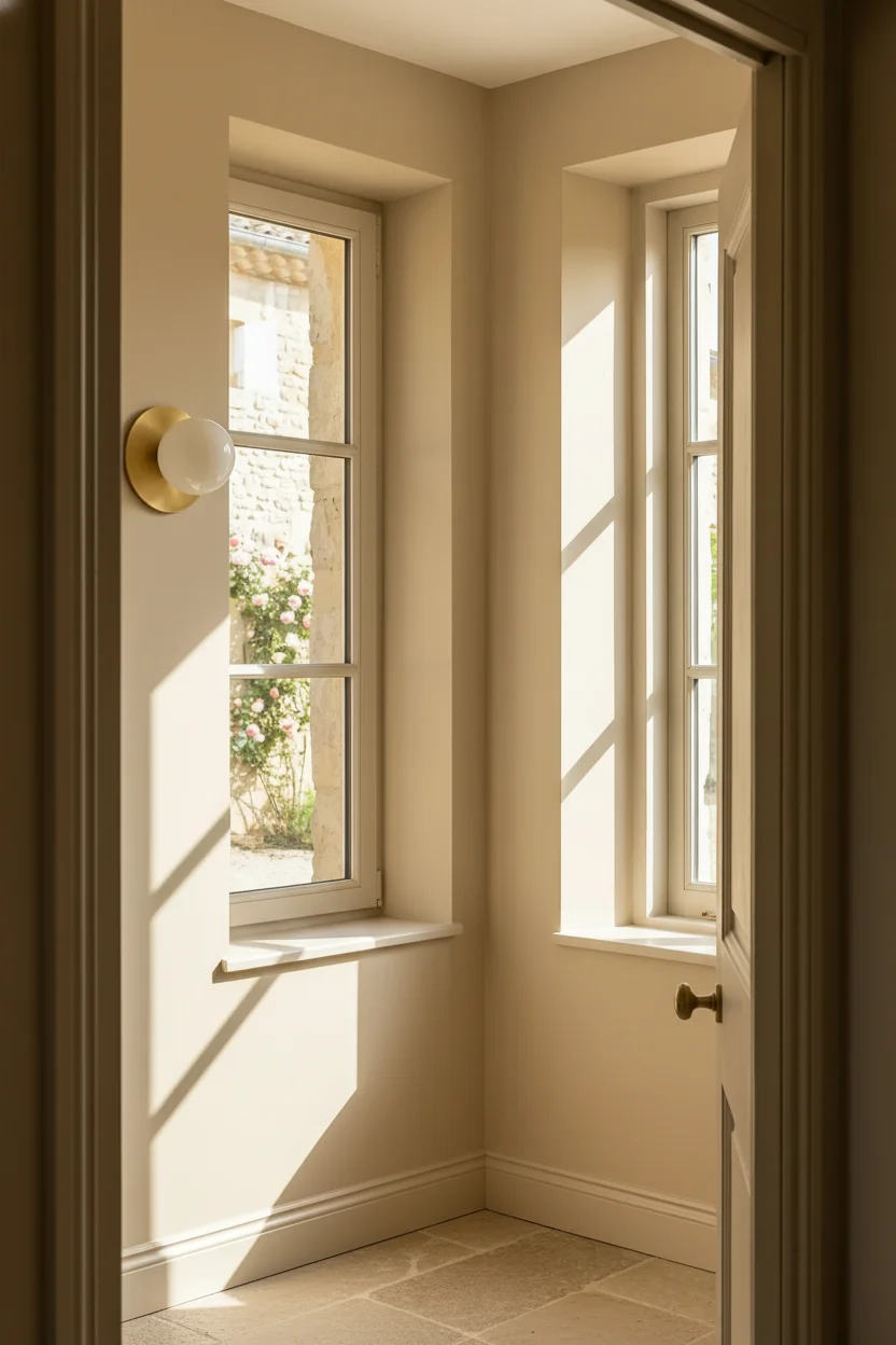 French Country Bathroom before renovation empty room