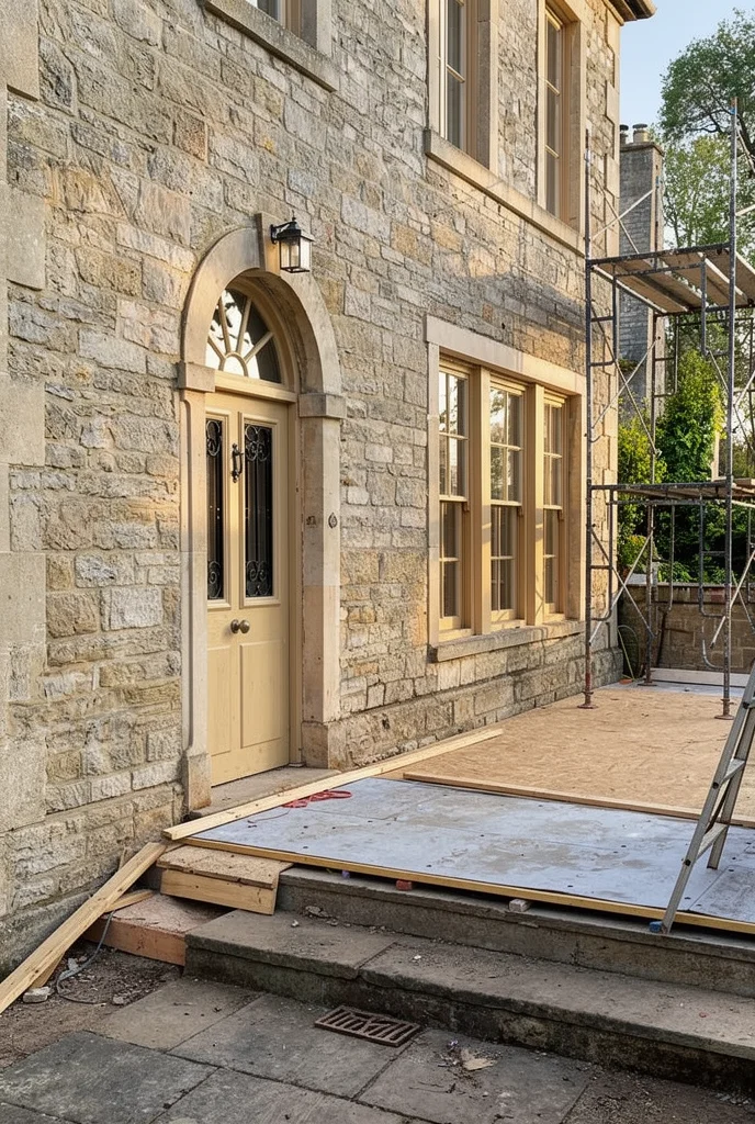 French Country Exterior before renovation empty facade