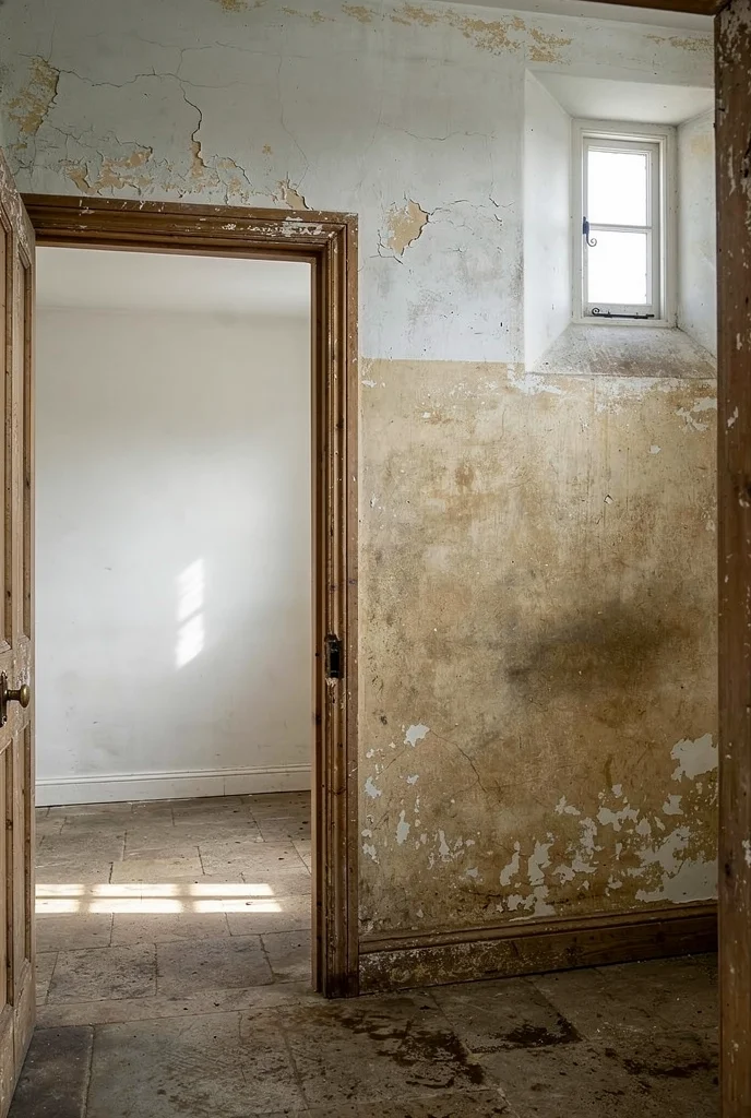 French country kitchen before renovation empty room