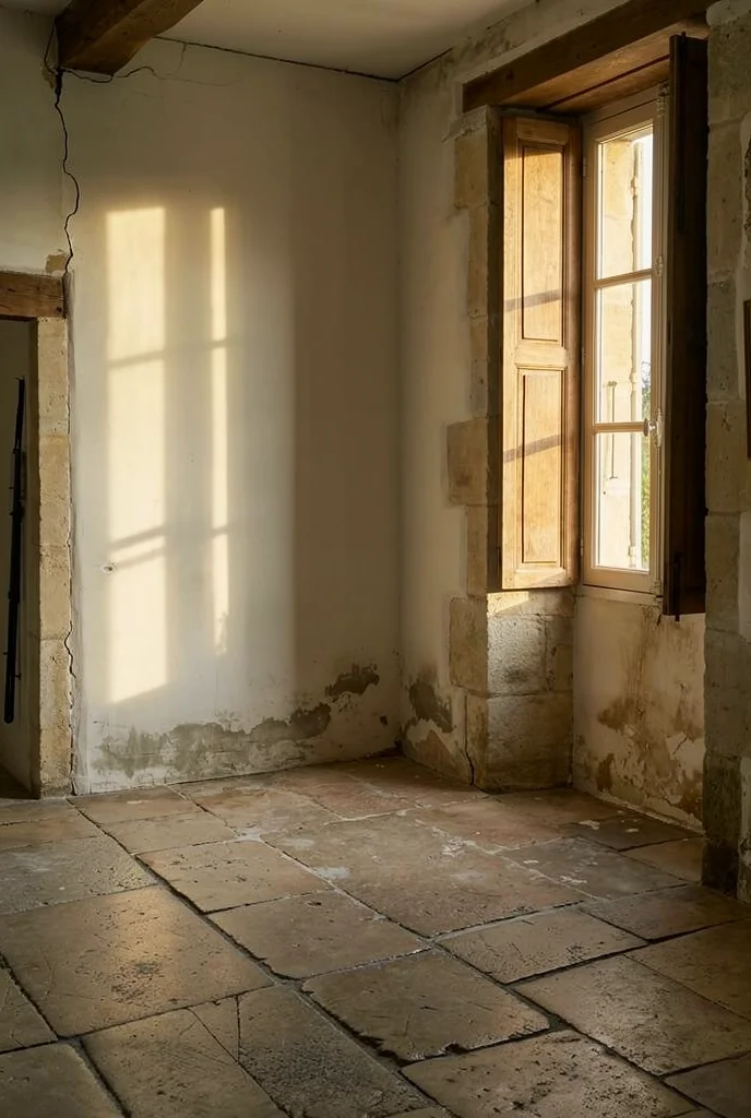 French country kitchen before renovation empty room