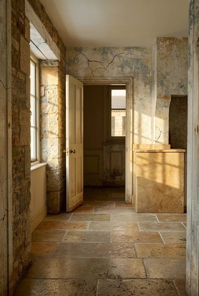 French country kitchen before renovation empty room