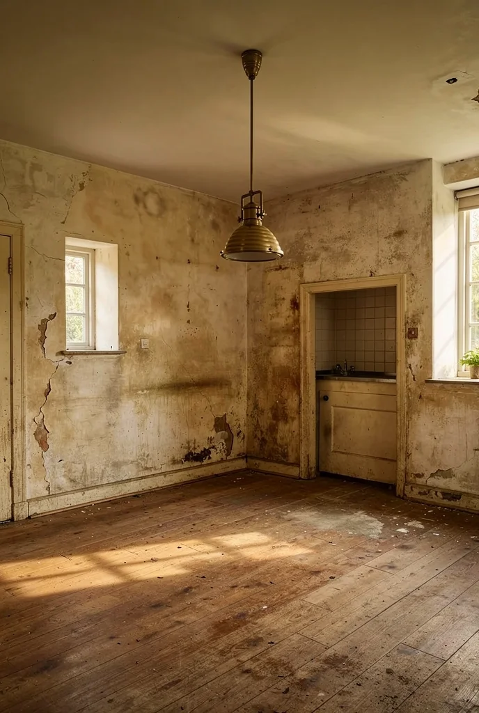 French country kitchen before renovation empty room