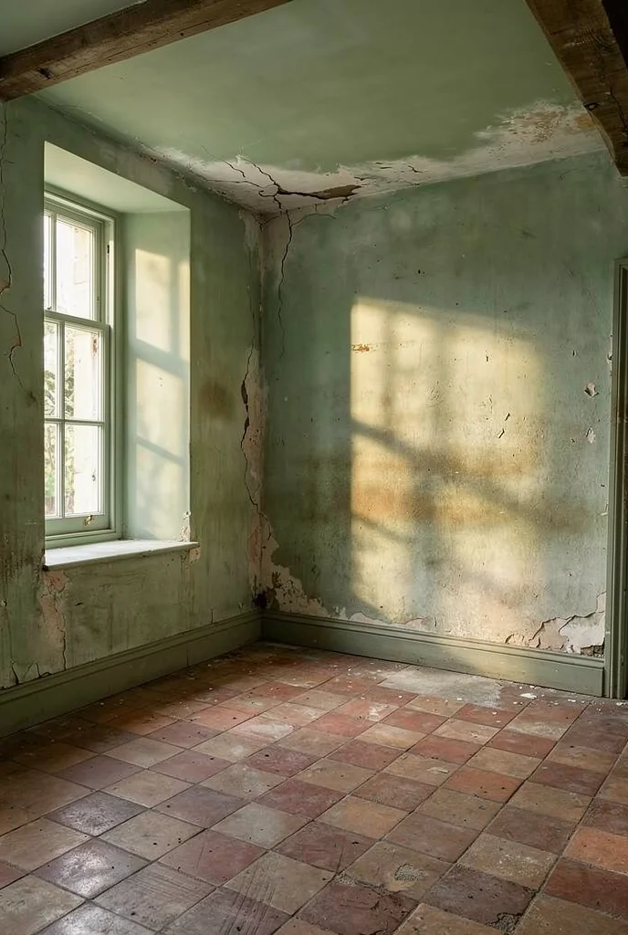 French country kitchen before renovation empty room