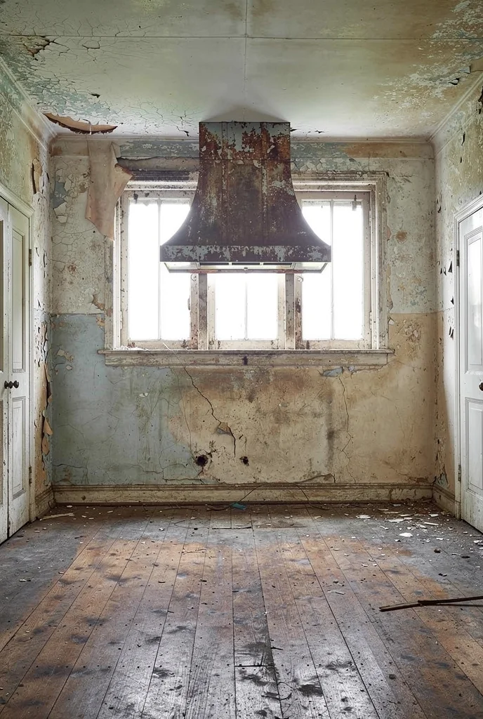 French country kitchen before renovation empty room