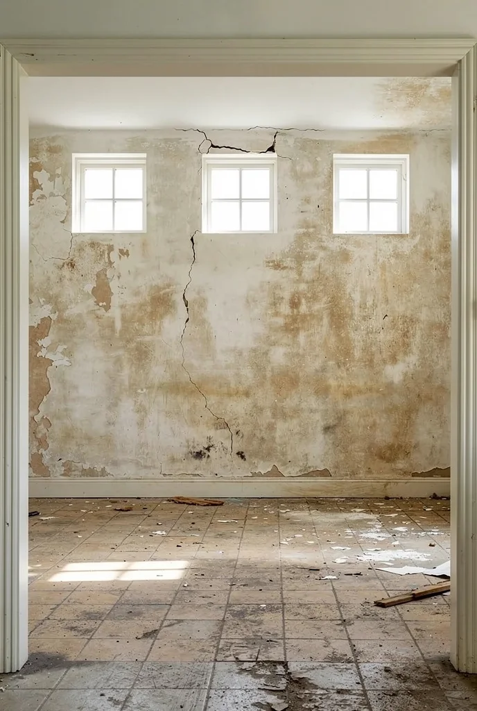 French Country kitchen before renovation empty room
