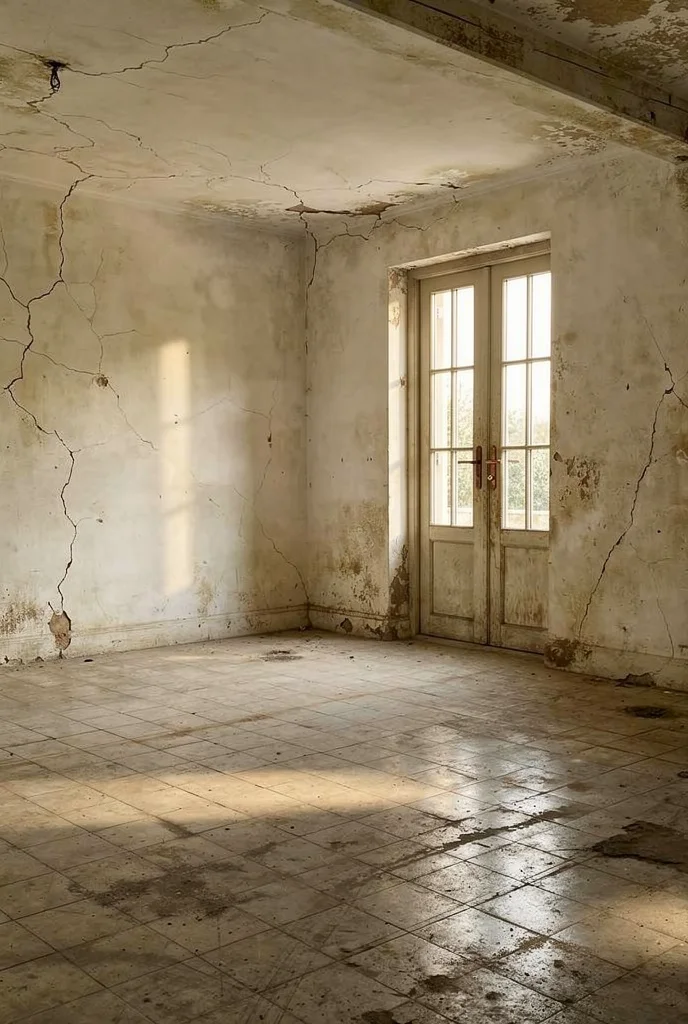 French country kitchen before renovation empty room