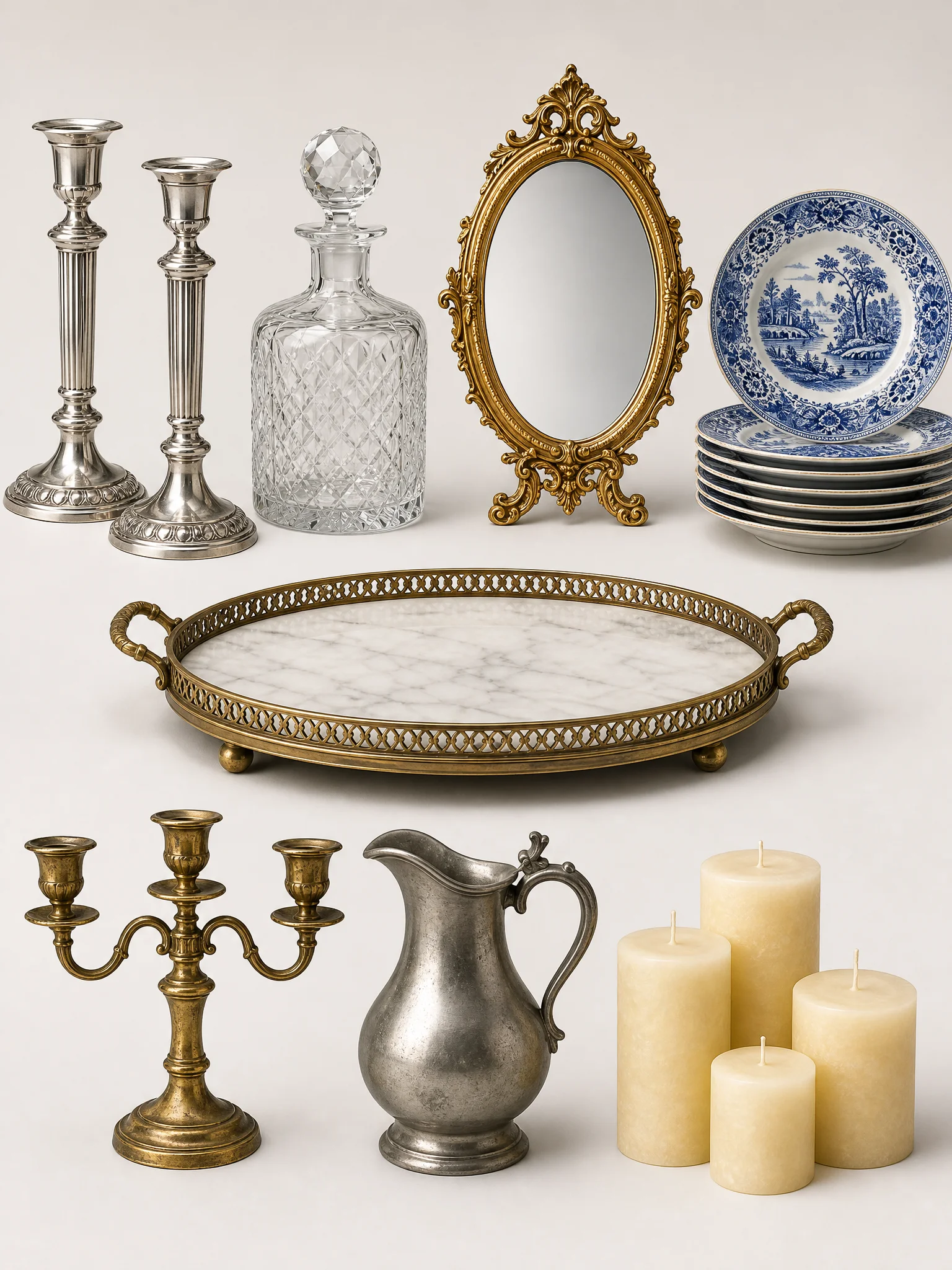 Modern room accessories_collage featuring curated home decor products