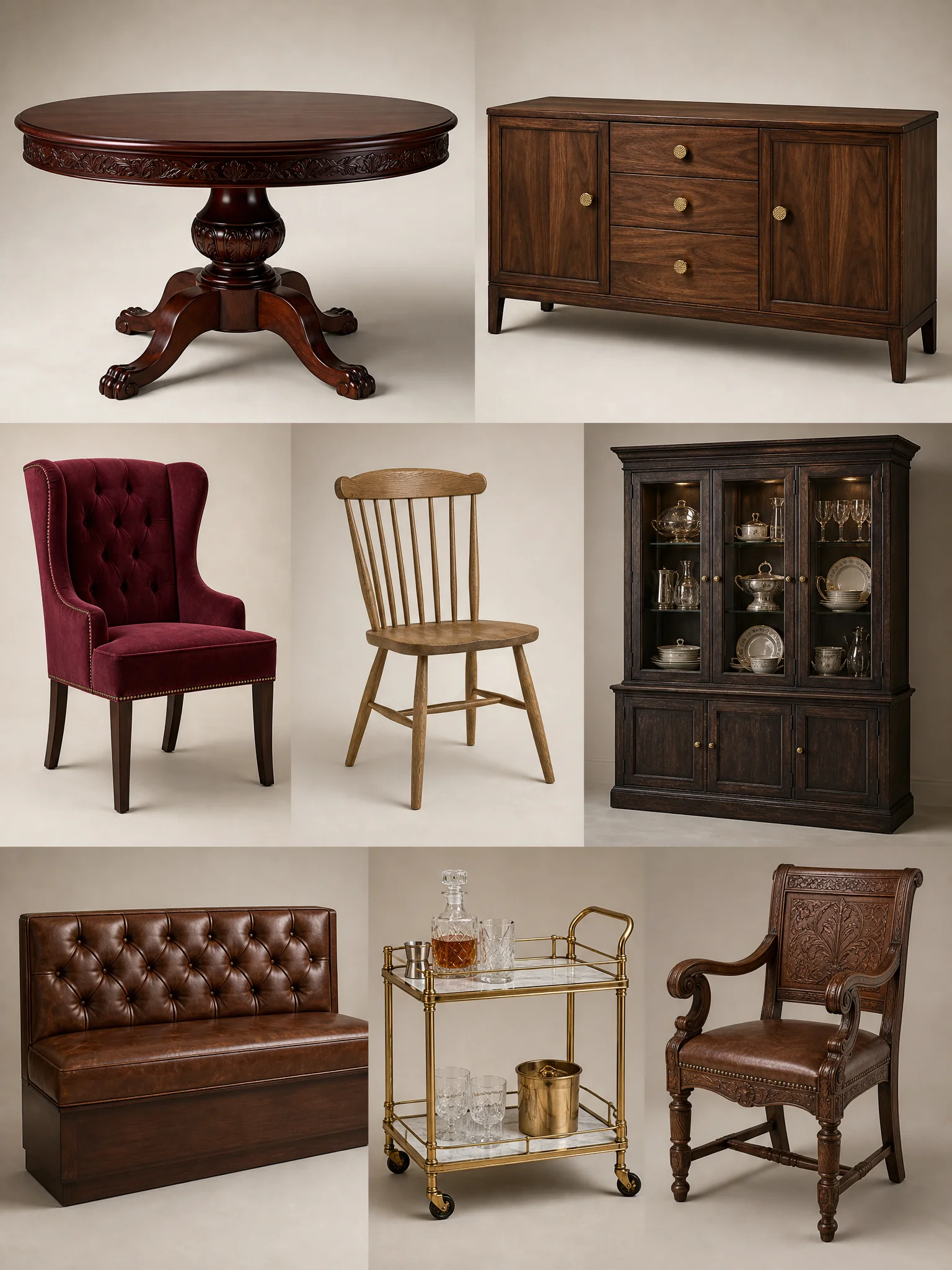 Modern room furniture_collage featuring curated home decor products