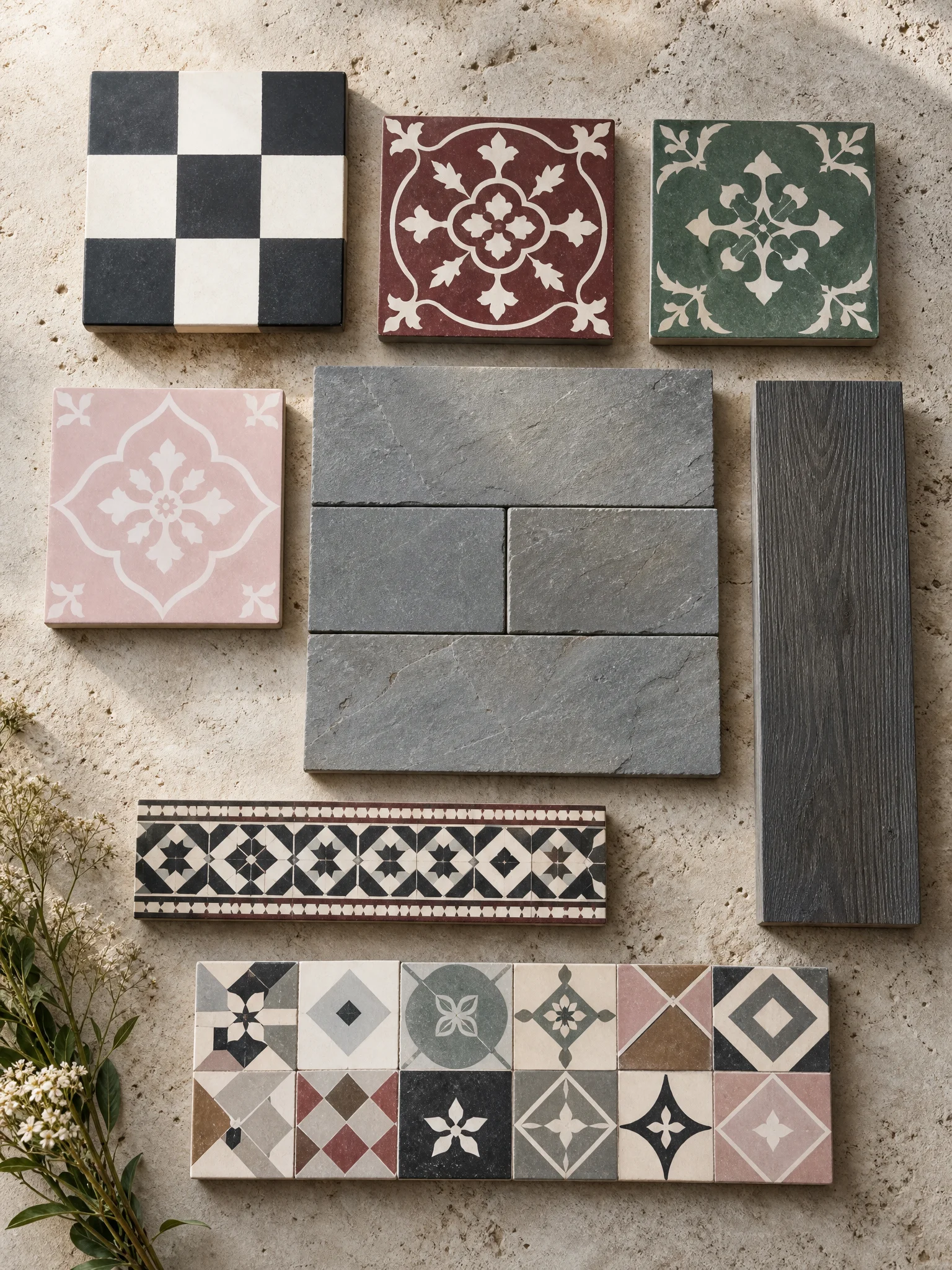 Modern exterior flooring_collage featuring curated home decor products