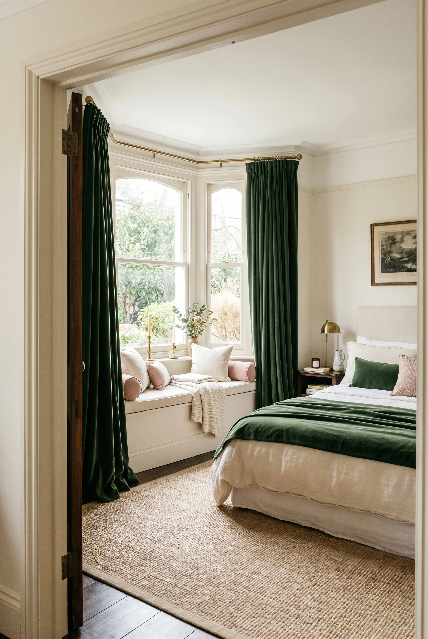 Victorian Bedroom design scene against Dimity walls