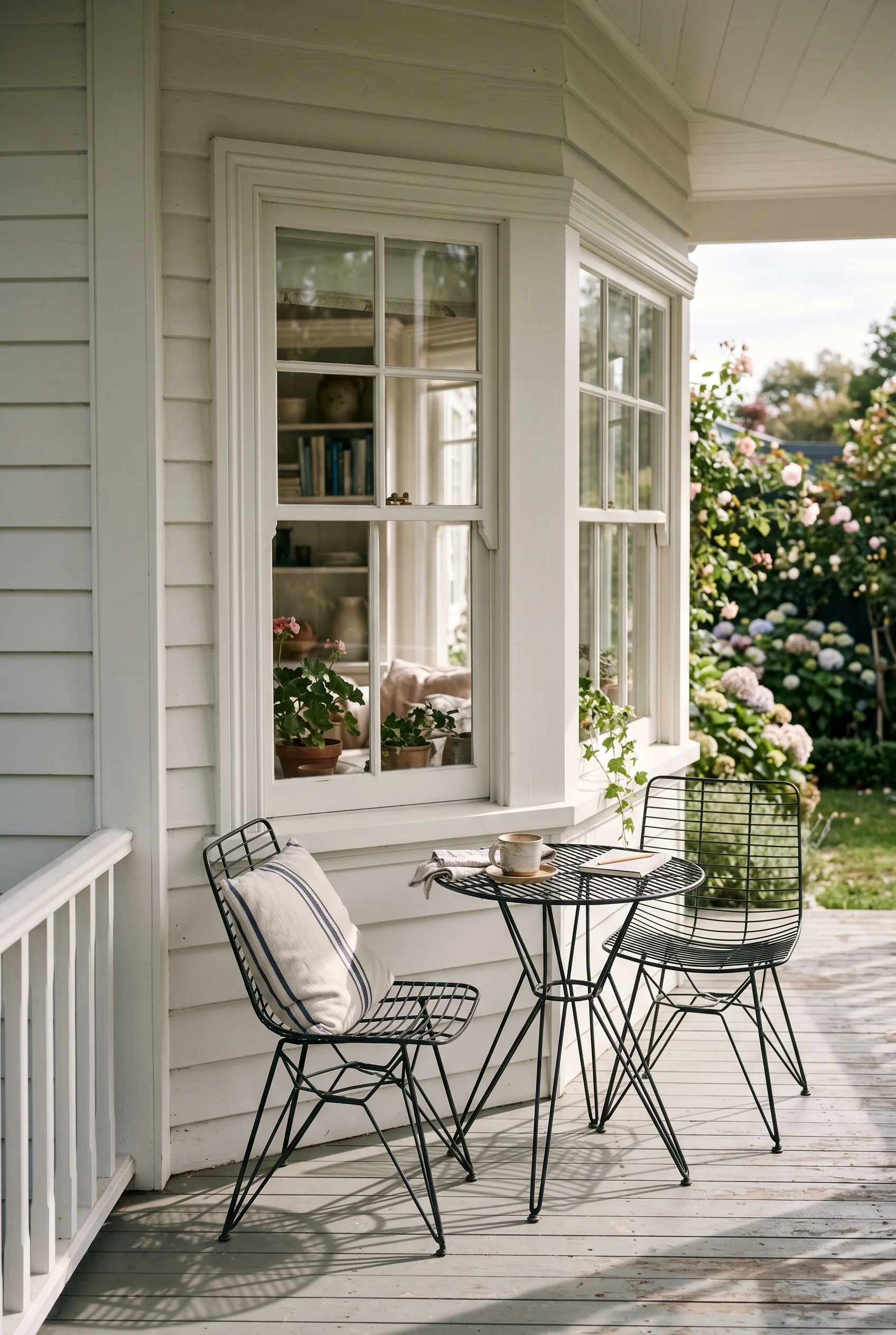 Victorian Exterior design scene against Strong White walls
