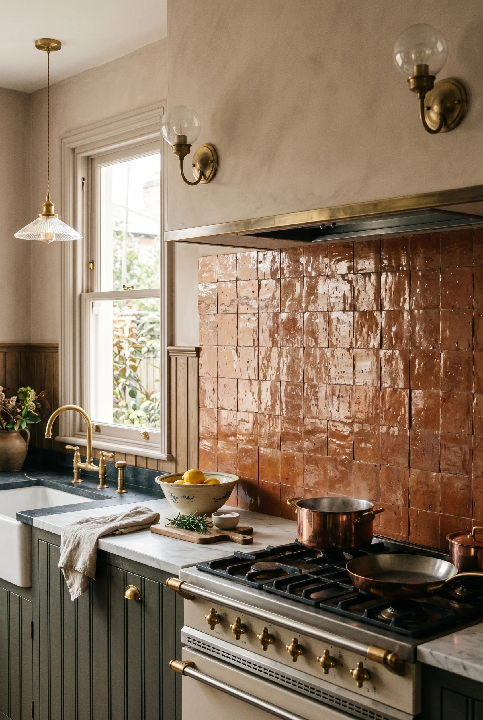 Victorian Kitchen design scene against Calamine walls