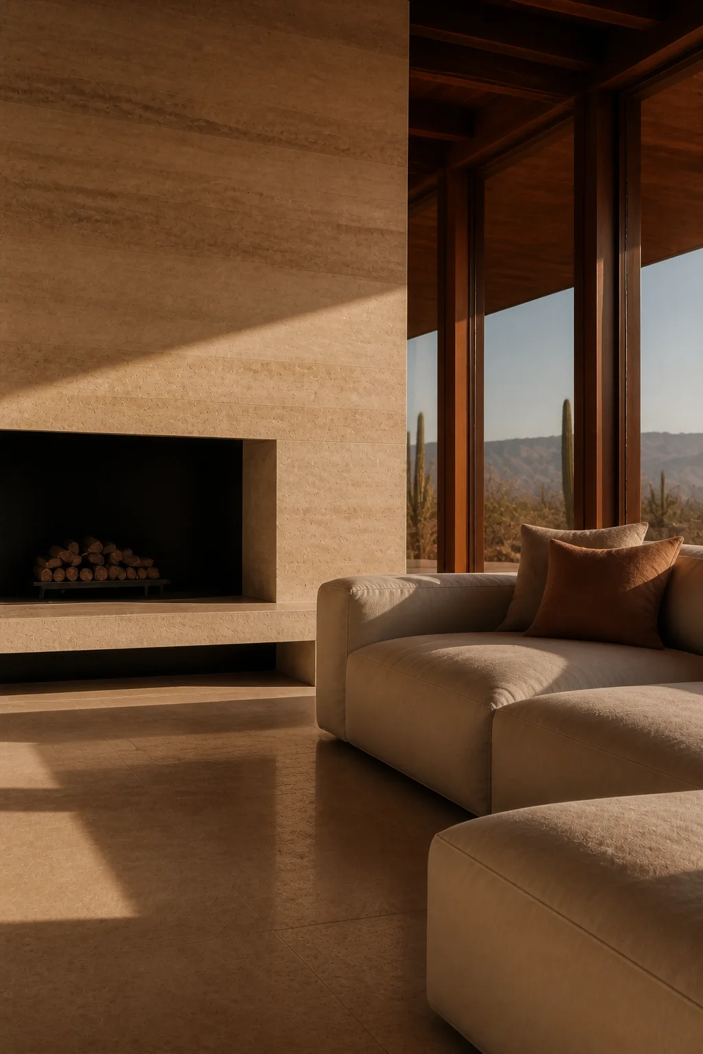 living detail at Baja Earth House in Baja California Sur in an original fictional editorial architecture story about material, landscape, light and the calm sequence of rooms......