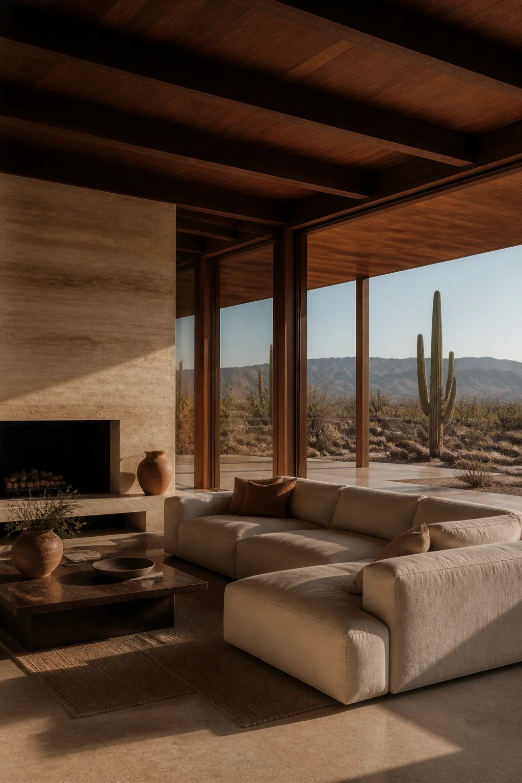 living master at Baja Earth House in Baja California Sur in an original fictional editorial architecture story about material, landscape, light and the calm sequence of rooms......