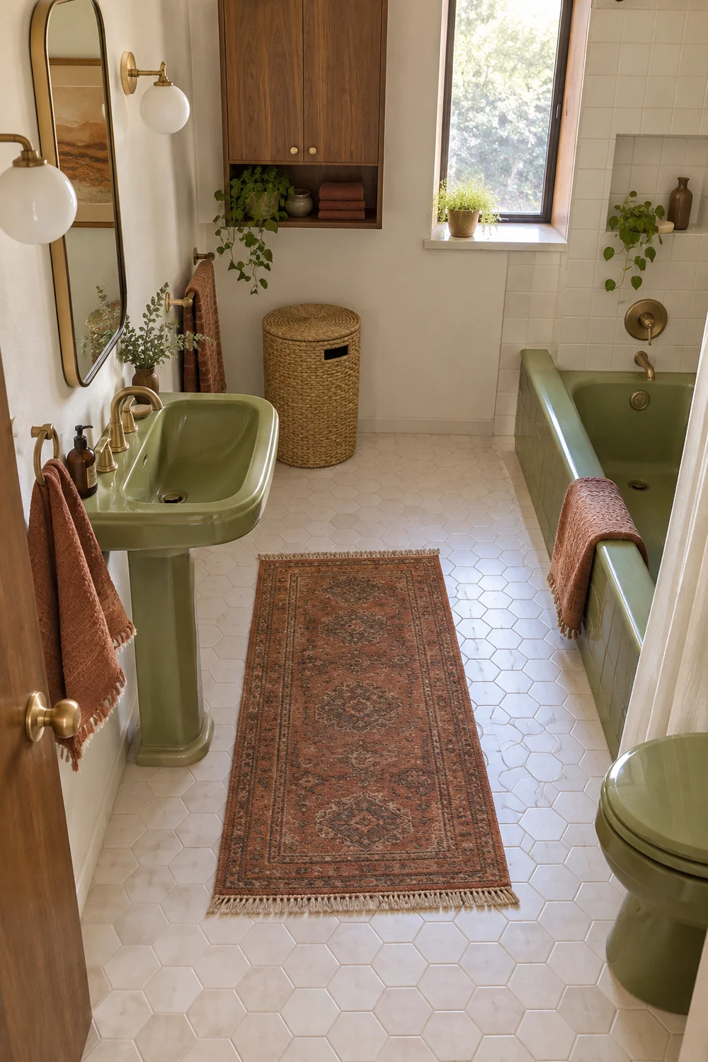 Bathroom layout with a clear route between door, basin and bath