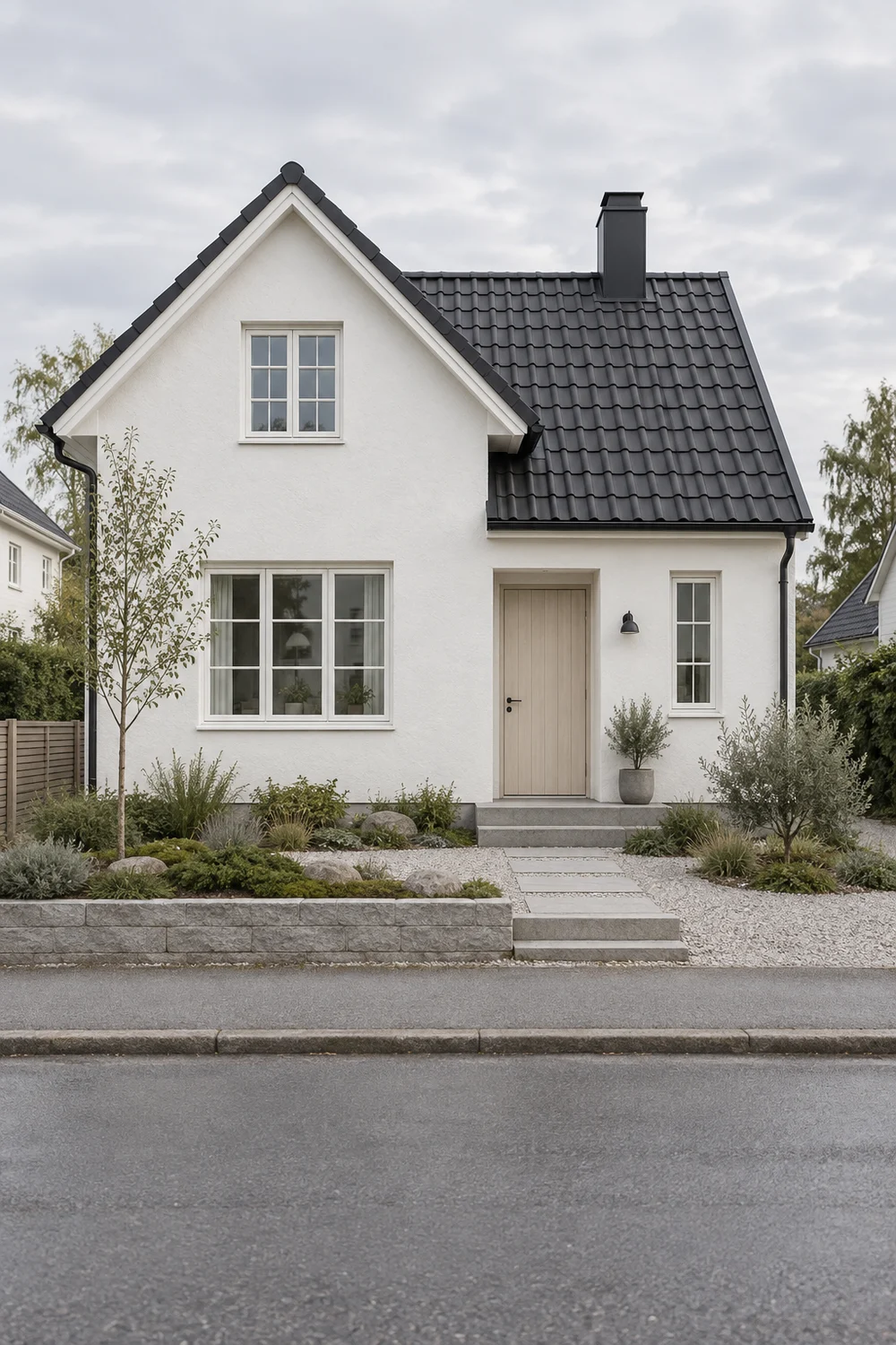 Compact Scandinavian inspired house on a quiet street