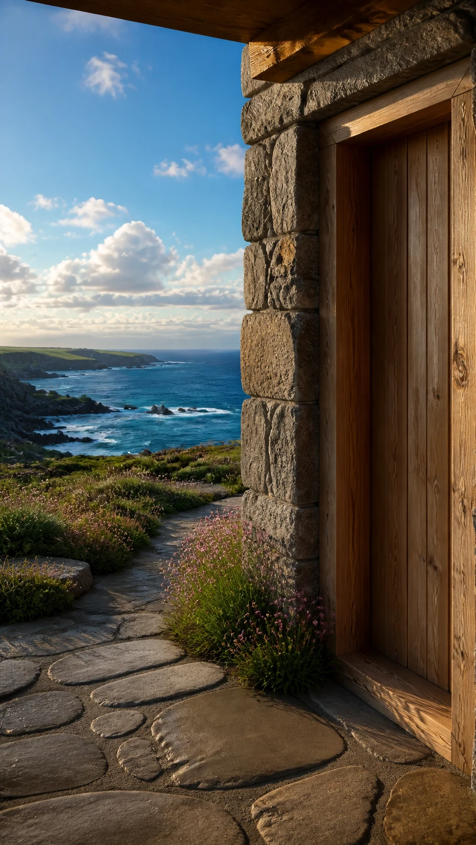 Dry stone path to the Atlantic headland