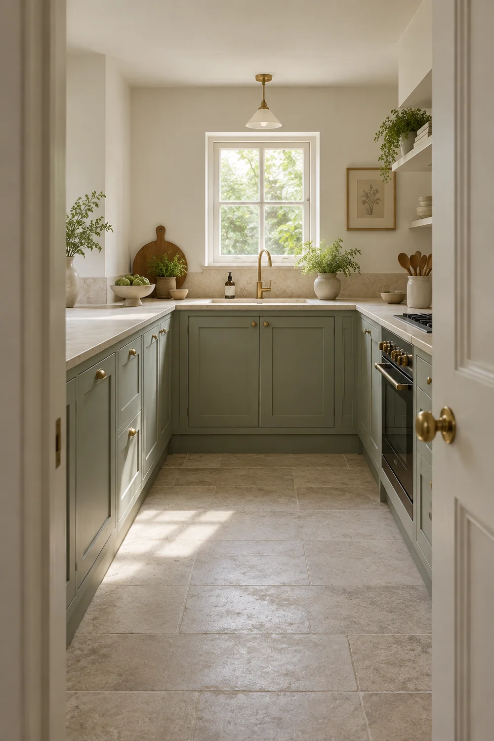Small kitchen doorway view showing a clear route to the sink