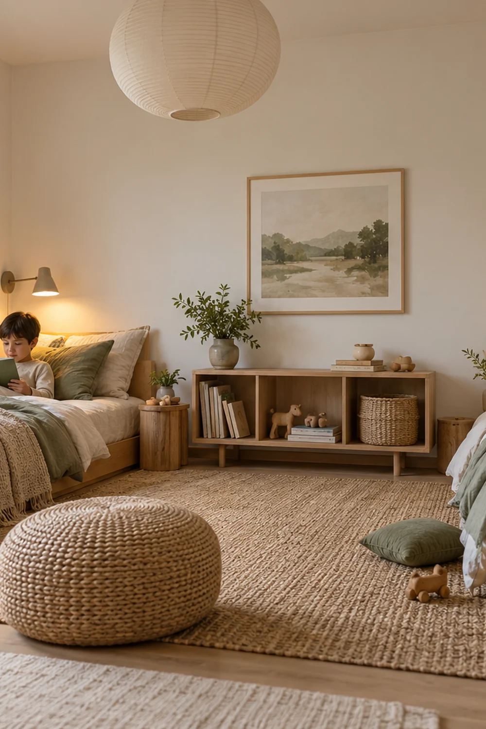 Two reading lights serve separate sibling bedtime routines