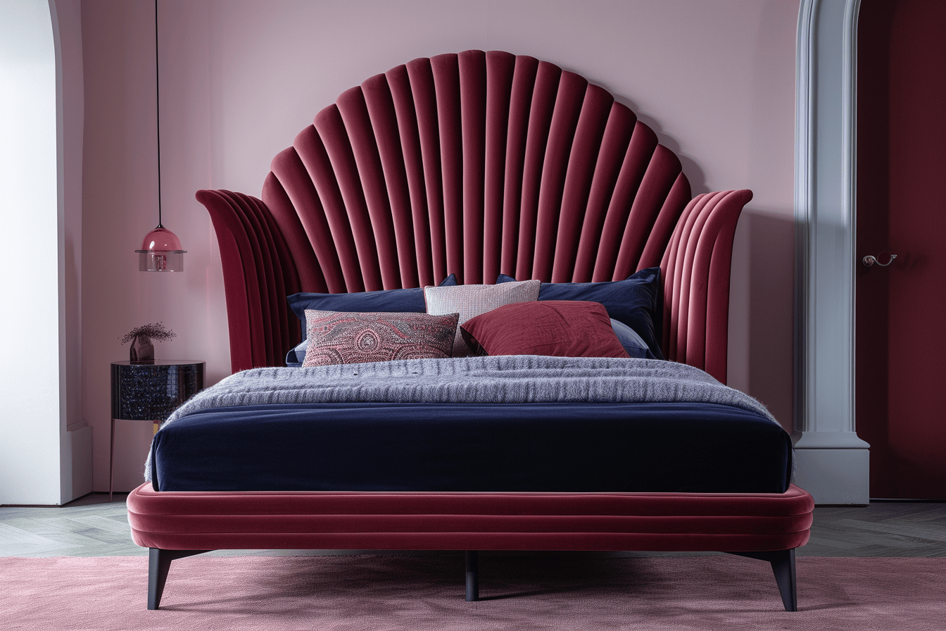 Art Deco bedroom with tiered structures in furniture and accent pieces