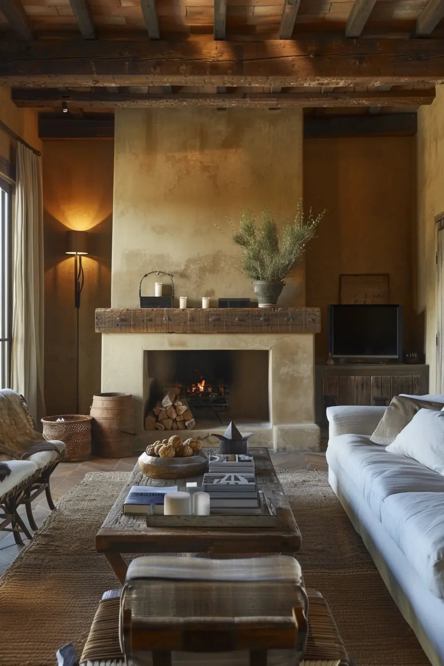 Italian decor living room with crystal chandelier