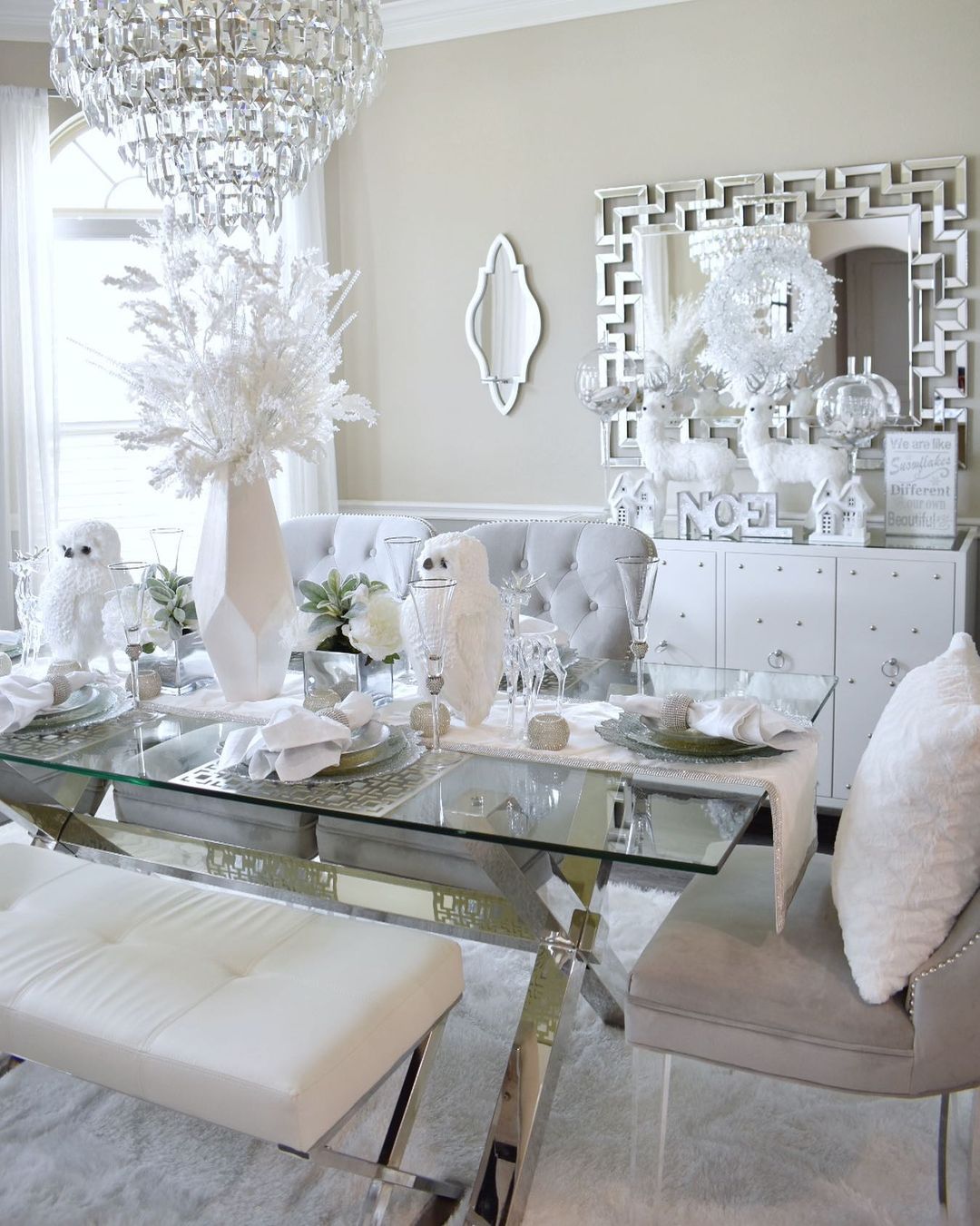 white christmas decor dinning room table for home