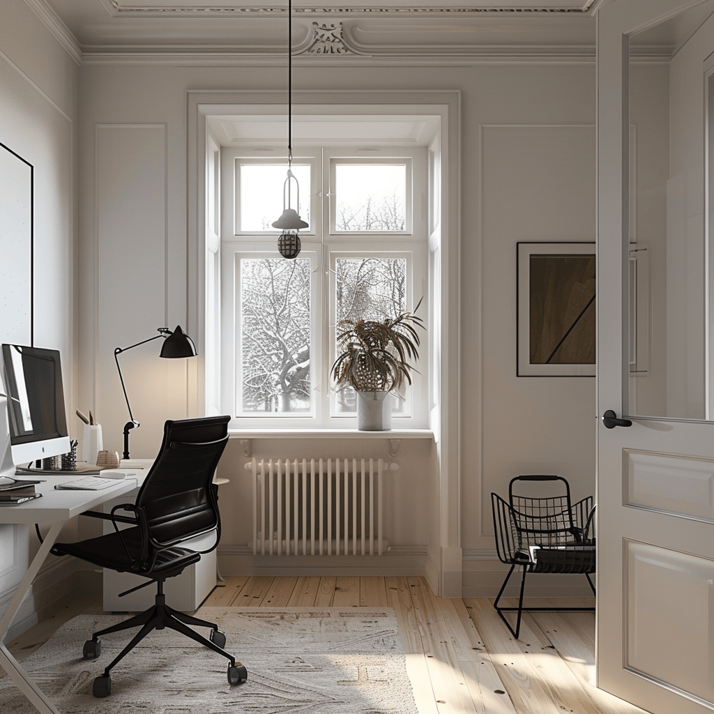 modern cozy Scandinavian Home Office