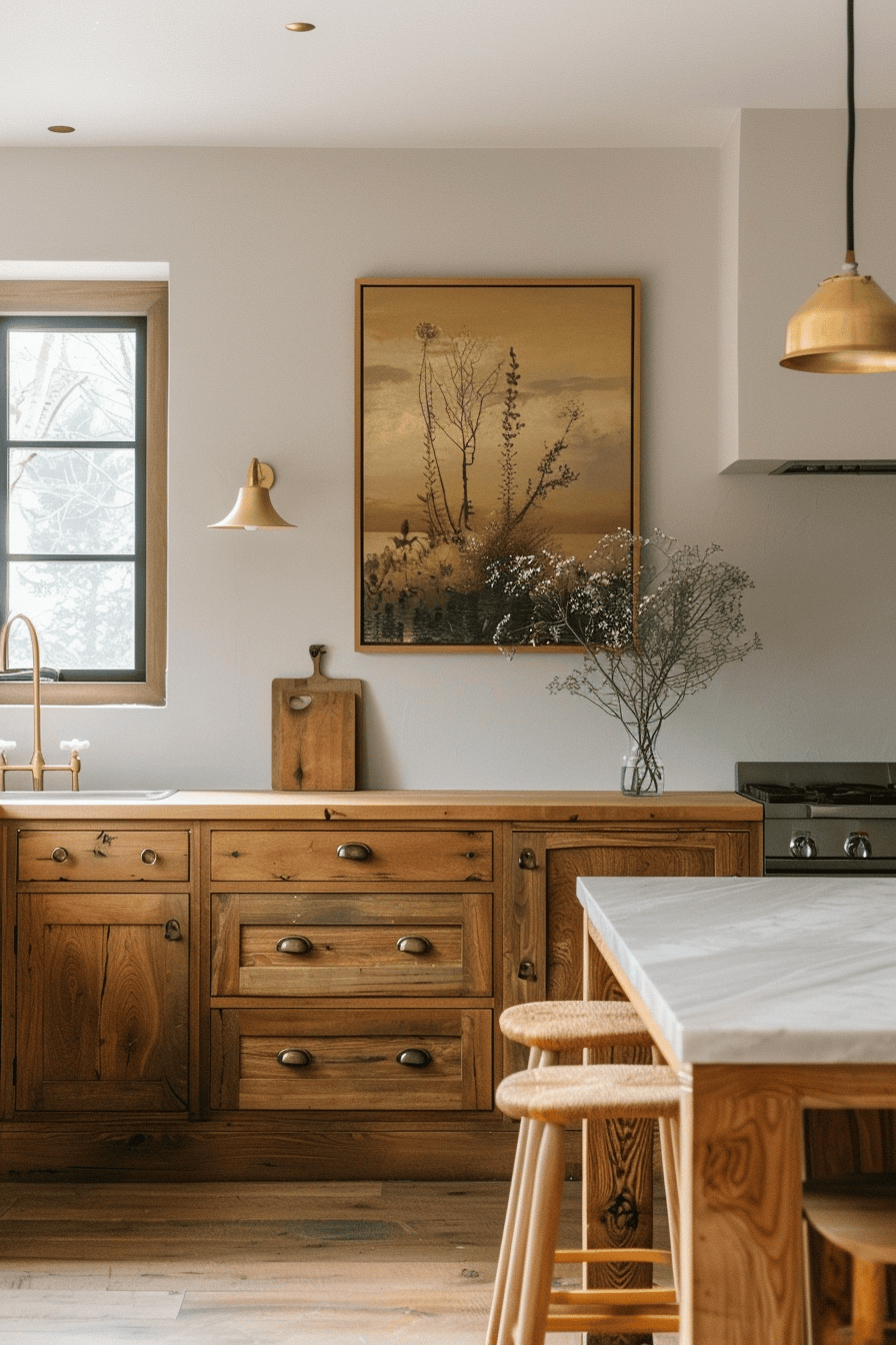 modern_luxury_Scandinavian_kitchen_beautiful_nature_artwork_hanging_on_kitchen_wall
